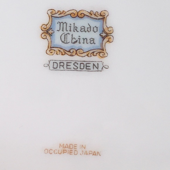 Mikado China Dresden pattern 10” Oval Vegetable Bowl Made In Occupied Japan - Picture 4 of 9